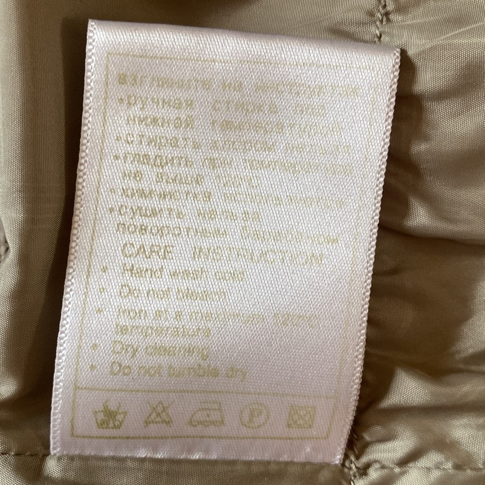 DECENTLY, DUCK DOWN WARM fitted Hooded midi length tan Puffer Coat SIZE MEDIUM - Picture 14 of 17